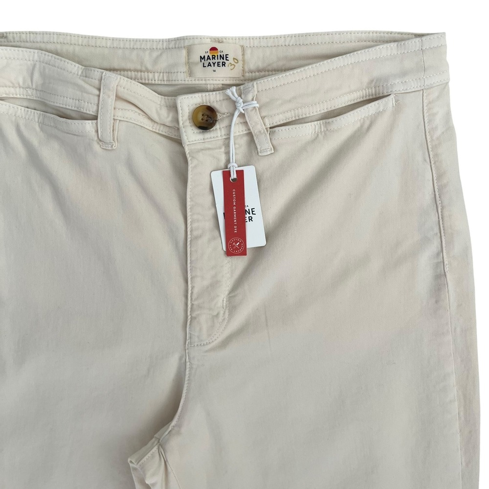 NWT Marine Layer Bridget Wide Leg Crop Pants in Papyrus Cream SZ 14 Coastal - Picture 4 of 14